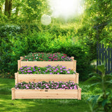 Vertical Raised Garden bed with 3 Wooden Planter Boxes-S