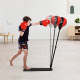 Kids Punching Bag with Adjustable Stand and Boxing Gloves