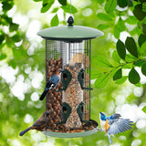 3-in-1 Metal Hanging Wild Bird Feeder with 4 Feeding Ports and Perches