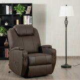 Power Lift Recliner Chair with Massage and Heat for Elderly with Remote Control-Brown