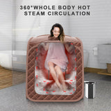 Portable Personal Steam Sauna Spa with Steamer Chair-Coffee