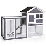 Outdoor Wooden Rabbit hutch-Gray