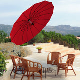 10 Feet Patio Offset Umbrella Market Hanging Umbrella for Backyard Poolside Lawn Garden-Dark Red