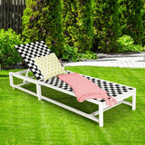 Patio Adjustable Reclining Chair Lounge Chair Chaise for Garden Deck Wheel