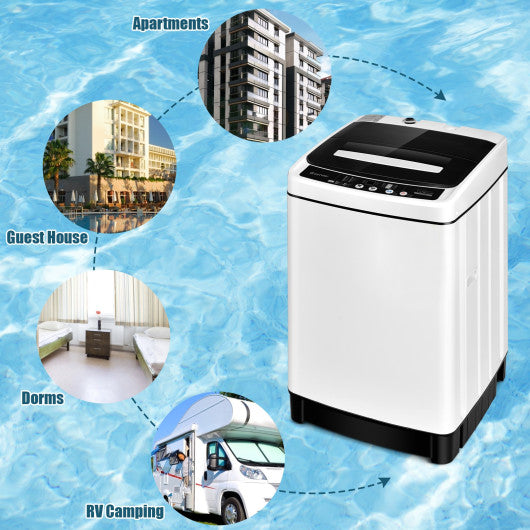 Full-Automatic Washing Machine 1.5 Cubic Feet 11 LBS Washer-White