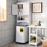 Over the Toilet Storage Cabinet Bathroom Organizer with Adjustable Shelf-White