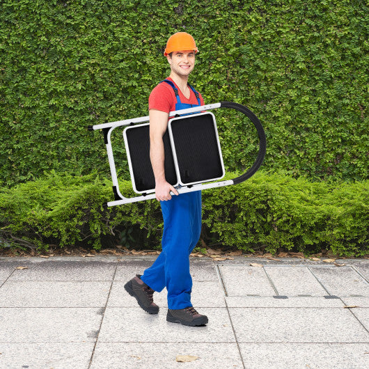 2.75 Feet Folding Step Stool with Iron Frame and Anti-Slip Pedals