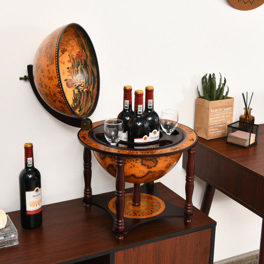 23 Inch Globe Wine Bar Stand for Dining Room and Living Room-Coffee