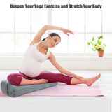 Yoga Bolster Pillow with Washable Cover and Carry Handle-Gray