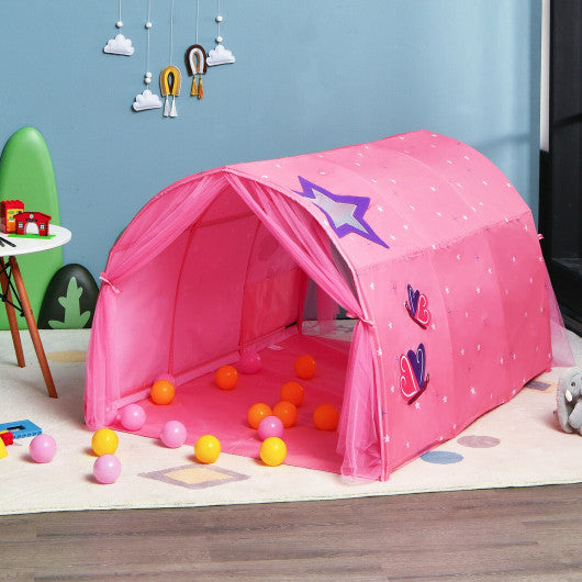 Kids Galaxy Starry Sky Dream Portable Play Tent with Double Net Curtain-Pink