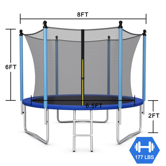 Outdoor Trampoline with Safety Closure Net-8 ft