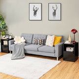 Set of 2 Nightstands Side End Table for Living Room-Black