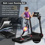 2.25 HP Electric Motorized Folding Running Treadmill Machine with LED Display-Black