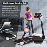 2.25 HP Electric Motorized Folding Running Treadmill Machine with LED Display-White