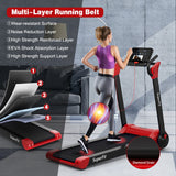 2.25 HP Electric Motorized Folding Running Treadmill Machine with LED Display-Red