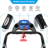 Electric Foldable Treadmill with LCD Display and Heart Rate Sensor