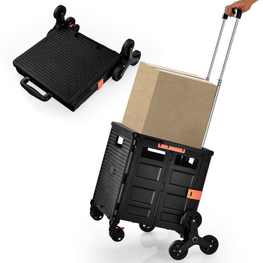Costway Foldable Utility Cart for Travel and Shopping-Black