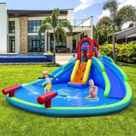 Inflatable Waterslide Bounce House with Upgraded Handrail without Blower