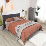 Full/Queen Size Upholstered Platform Bed Frame with Linen Headboard-Queen Size