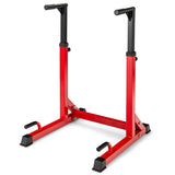 Adjustable Dip Bar with 10 Height Levels-Red