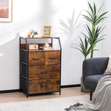 Freestanding Cabinet Dresser with Wooden Top Shelves-L