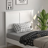 Solid Wood Flat Panel Headboard for Twin-size Bed-White