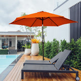 10 Feet Outdoor Patio Umbrella with Tilt Adjustment and Crank-Orange