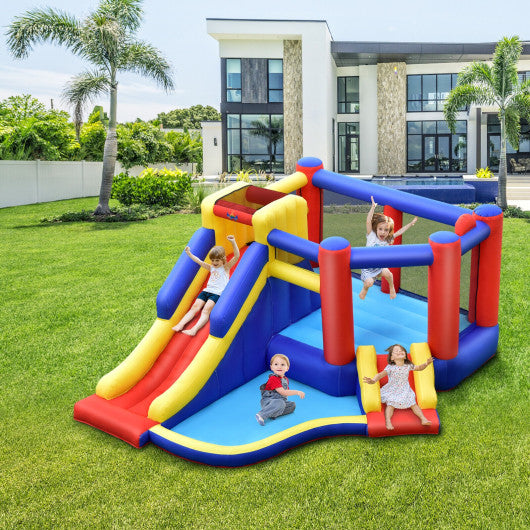 Kids Inflatable Bouncy Castle with Double Slides without Air Blower