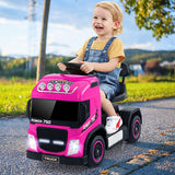 6V Kids Electric Ride-on Truck with Height Adjustable Seat-Pink