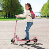 Folding Kick Scooter with 3 Adjustable Heights for Kids-Pink