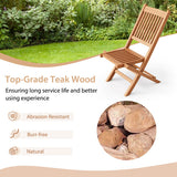 Indonesia Teak Wood Patio Folding Dining Chair with Slatted Seat