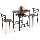3-Piece Space-Saving Bistro Set for Kitchen and Apartment-Coffee