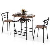 3-Piece Space-Saving Bistro Set for Kitchen and Apartment-Coffee