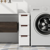 3/4/5/6-Drawer Rolling Organizer Unit Narrow Storage Cabinet with Built-In Wheels for Small Space-3-Drawer