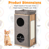 3-Story Cat House with Scratching Board for Indoor Cats