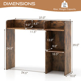 3-Tier Multipurpose Desk Bookshelf with 4 Shelves-Brown