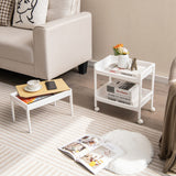 3/4 Tier Utility Rolling Cart with Detachable Tray Top and Locking Wheels-3-Tier