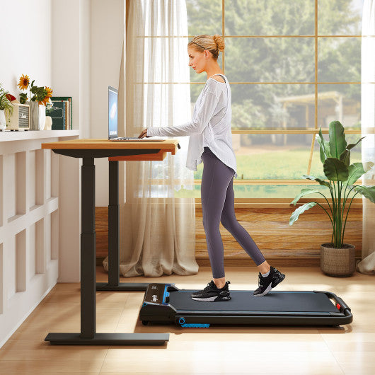 3 in 1 Folding Treadmill with Remote Control and LED Display-Blue