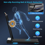 3 in 1 Folding Treadmill with Remote Control and LED Display-Blue