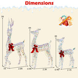 3-Piece Large Lighted Christmas Reindeer Family