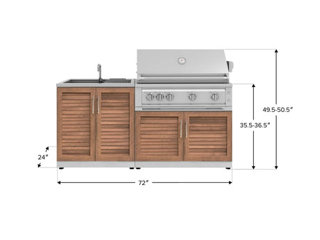 Outdoor Kitchen Stainless Steel 3 Piece Cabinet Set with Sink, Grill Cabinet and Platinum Grill