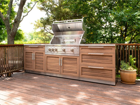 Outdoor Kitchen Stainless Steel 3 Piece Cabinet Set with Sink, Grill Cabinet and Platinum Grill