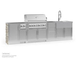 Outdoor Kitchen Signature Series 7 Piece Cabinet Set with Dual Side Burner and Sink Cabinet