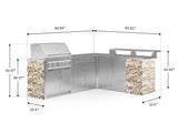 Outdoor Kitchen Signature Series 8 Piece L Shape Cabinet Set with 2 Door, Bar, Platinum Grill and Grill Cabinet