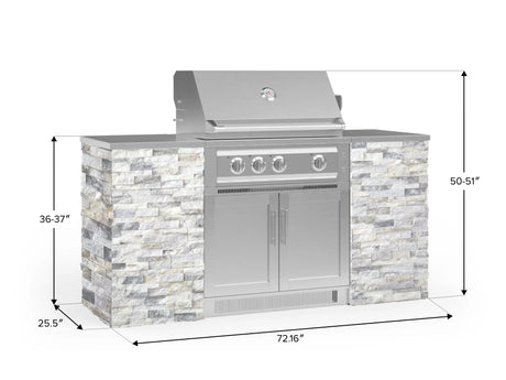 Outdoor Kitchen Signature Series 6 Piece Cabinet Set with Platinum Grill and Grill Cabinet