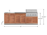 Outdoor Kitchen Stainless-Steel 5 Piece Cabinet Set with Bar, Sink, Grill Cabinet, Performance Grill, and Countertop