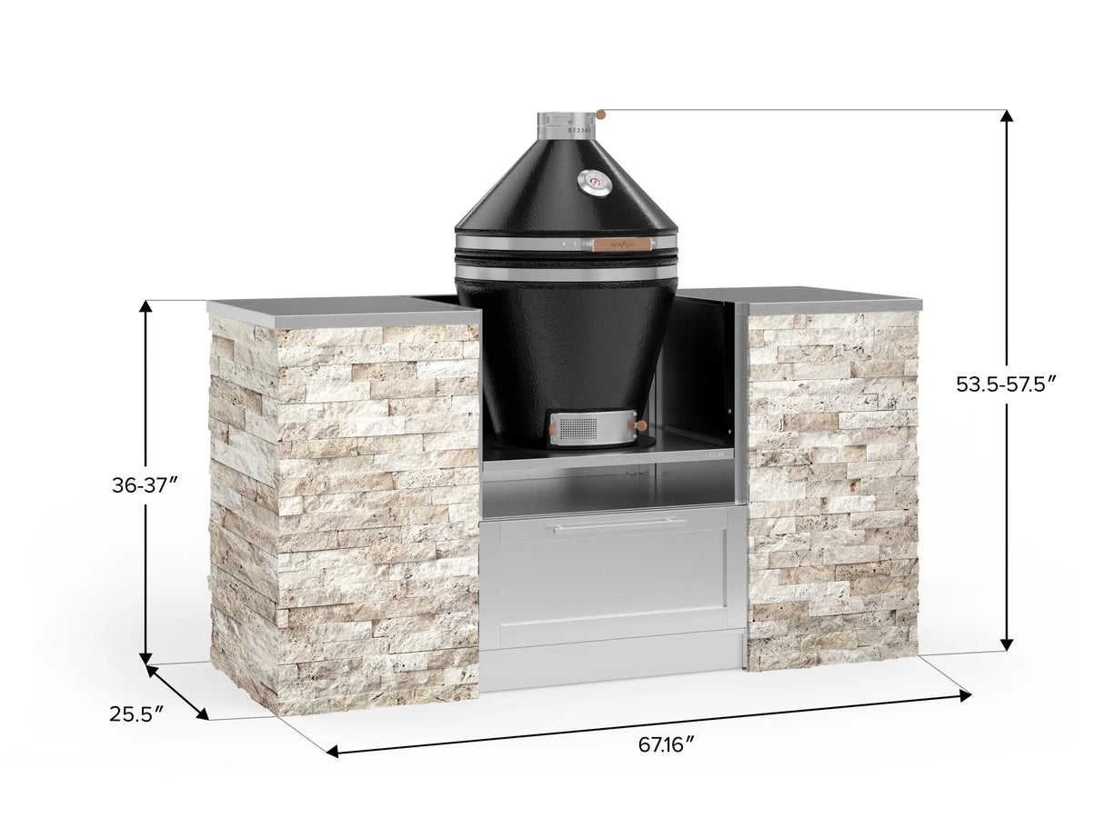 Outdoor Kitchen Signature Series 6 Piece Cabinet Set with Kamado Cabinet with Kamado