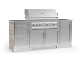 Outdoor Kitchen Signature Series 6 Piece Cabinet Set with Platinum Grill, 3 Drawer, 1 Door and Grill Cabinet