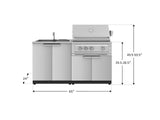 Outdoor Kitchen Stainless Steel 3 Piece Cabinet Set with Sink, Grill Cabinet and Platinum Grill