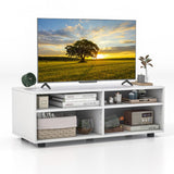 4-Cube TV Stand for TV up to 45 Inch with 5 Positions Adjustable Shelves-White